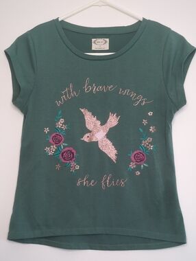 MiaJoy | Graphic Print Bird Floral T Shirt Short Sleeve | 14 Joyfolie